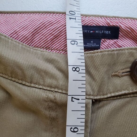 TOMMY Hilfiger 4 Lowrise Wide Leg Khaki Trousers Pants 90s Y2K - Picture 6 of 10